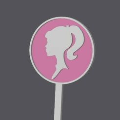 barbie-silhouette1.jpg Archivo STL Barbie Mini Cake Topper - Silueta 1・Diseño imprimible en 3D para descargar