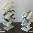 2-stands_display_large.jpg Free STL file Watch and Bracelet Stand - Convenient / Adjustable / Space Saving・3D printer design to download