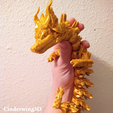 bbdxb.png Woodland Dragon, Articulating Flexi Wiggle Pet, Print in Place, Fantasy