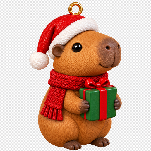 Capybara Christmas Ornament