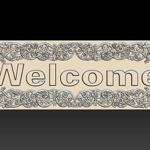 🪵 WELCOME ORNAMENTAL CNC SIGN 3D RELIEF MODEL・ 3D File for 3D printing ...