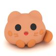 1`.jpg Cute Chubby Cat Kawaii 3D Printable Cartoon Character