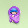 Baby-With-Blanket1.png 3D file Baby with Blanket・Model to download and 3D print