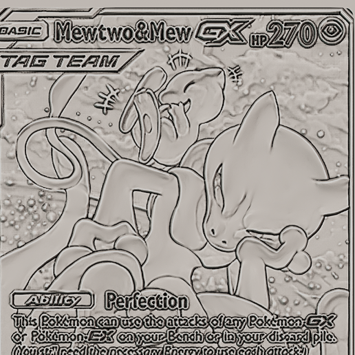 Mewtwo and Mew Pokemon card STL File for 3D printingCults