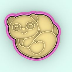 73.jpg STL file Cortador de galletas panda corazon (san valentin) - Cookie cutter Heart panda (valentine's day)・3D printable model to download
