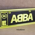 abba-grupo-musica-canciones-chiquitita-2.jpg Abba mini license plate logo, poster, sign, signboard, music, band, group