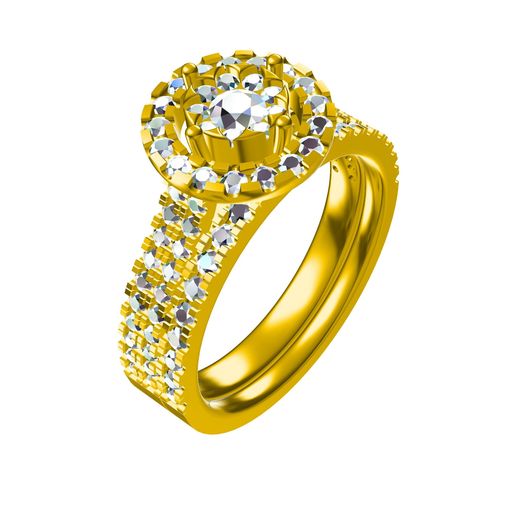 3D Jewelry CAD File Wedding Bridal Ring Set