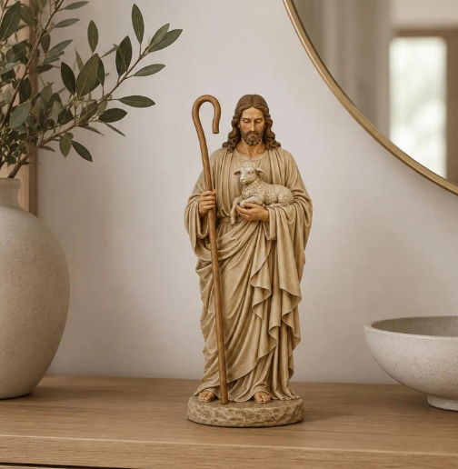 Jesus the Good Shepherd STL | 3D Printable Statue | Christian Decor | Commercial License | Digital Download