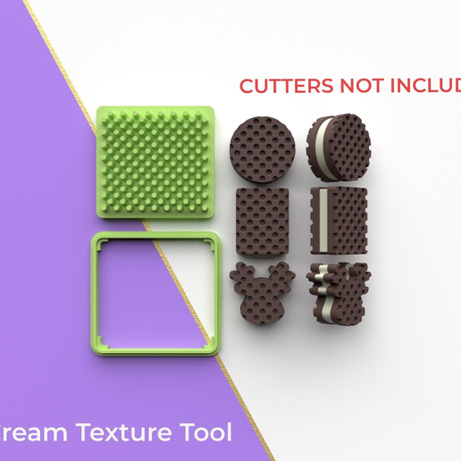 Texture Tool - Ice Cream Sandwich (for polymer clay) | Polymer Clay Earring Tools | STL File for 3D printing | 6 Size