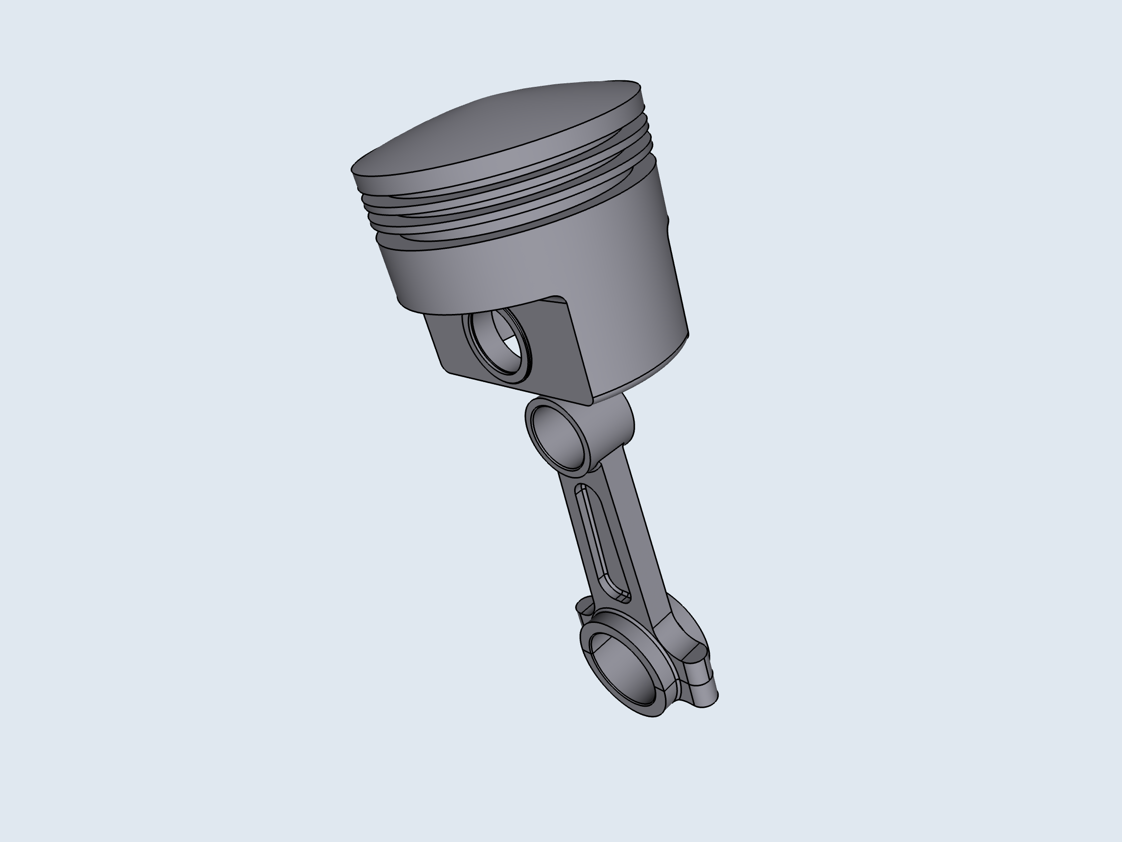 Download STL file Piston with connecting rod • Template to 3D print ・ Cults