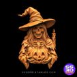 witchandhalloween-pumpkin-4.jpg Witch & Pumpkin Bas-Relief STL