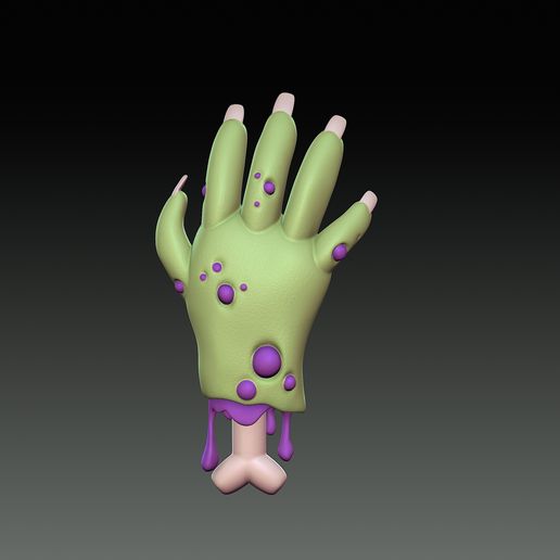 Zombie Hand Popsicle – Creepy Cartoon 3D Model - 3D model önizlemesi