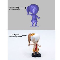 bambam-plain-vs-painted1.jpg Free STL file BamBam Flintstone - Onepiece・Model to download and 3D print