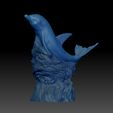 Shop1.jpg Dolphin on the rock STL 3D print model High-Polygon The file is easy to print without any supports!
