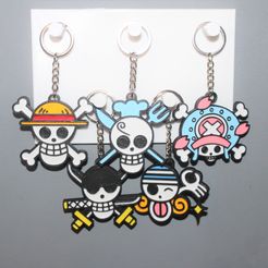 IMG_1364.jpg STL file 5 One Piece Keychain 1・3D printing design to download
