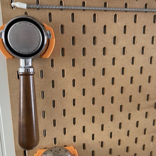 58mm portafilter holder on Ikea Pegborad 3D model