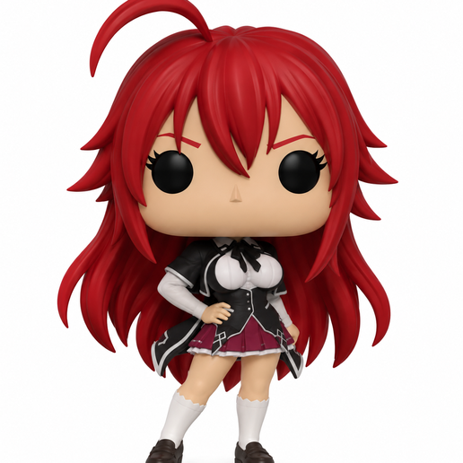 Redhead anime girl 3D doll