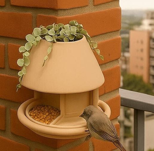 1.jpg The Wall Corner Bird Feeder STL File  3D Printable Outdoor Garden Decor 3D Printed Corner Bird Feeder for Outdoor Decor