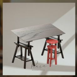 Miniature-Art-Table-Artist-Room-2.jpg Art Table  LAGKAPTEN MITTBACK  |  MINIATURE ARTIST ROOM FURNITURE COLLECTION
