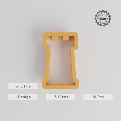 product_148-01_main.jpg 18-Piece Tower Shape Cutter Set, Castle Design, Perfect for Cookies, Fondant & Clay, 0.75"-5.00" Sizes