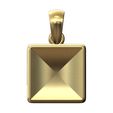 Concaved-faceted-square-cushion-pendant-charm-01.jpg Quadratische konkave Kissen Anhänger Charme mit Bügel 3D-Druck Modell