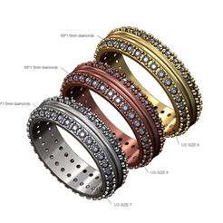 Mid-split-Diamond-cigar-band-size7-8-9-00.jpg Archivo STL Diamond lados banda dividida US tamaños 7 8 9 modelo de impresión 3D・Objeto para impresora 3D para descargar
