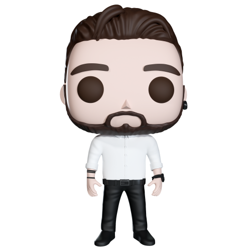 Funko pop man white shirt 3D model