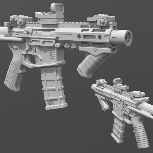 🪖 AR-15 PDW for 6 inch action figures・ 3D File for 3D printing・Cults