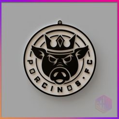 LLAVERO-PORCINOS-2-COLORES.jpg STL file PORCINOS FC KEYCHAIN 2 COLORS / KINGS LEAGUE KEYCHAIN COLLECTION・3D printer design to download