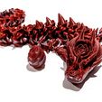 Dragon rose, Saint-Valentin, animal de compagnie articulé et flexible, impression en place, fantaisie.