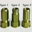 Type 2. Type 3 Type 1 --:.... . =P (suondo yybue] G) ww 7G - Zr JDM style wheel lug nut/bolt cover type2
