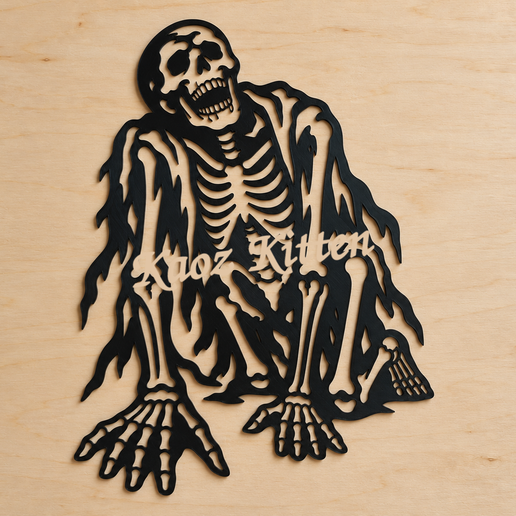 Crawling Skeleton Wall Art