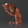 1.jpg LOW POLY SITTING CAT (LICKING PAW)