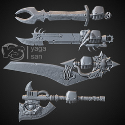 11.png STL file Chaos Space Marines weapons pack (part 1)・Template to download and 3D print