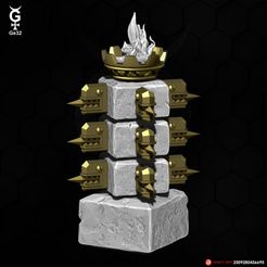 Temple_Torch-01.jpg Файл STL Храмовые колонны и факелы・Дизайн 3D принтера для загрузки