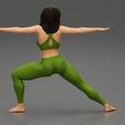 10004.jpg Young Woman Practicing Yoga Lesson Doing Warrior Two 3D Print Model