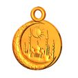 Medallion-04-01.jpg Porte-clés Lune porte-bonheur pendentif pendentif porte-clés m-04 3d-print et cnc