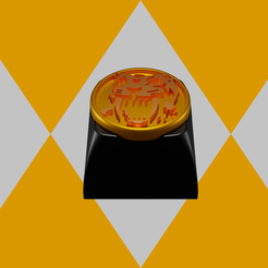 sbtigerpost.png Yellow Ranger keycap SaberToothTiger Power Coin (Mighty Morphing Power Rangers)