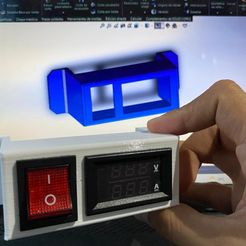 2.jpeg Fichier STL Base pour voltmètre et interrupteur・Modèle pour imprimante 3D à télécharger