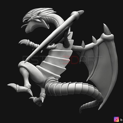 10.jpg Archivo STL ojos azules dragón blanco - Yu Gi Oh・Diseño para descargar y imprimir en 3D, Bstar3Dart