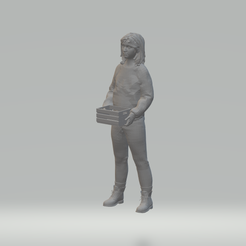 1.png Файл STL девушка с коробкой・3D-печатная модель для загрузки, ModelRS_3d
