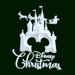 Disney-Christmas.png Disney Castle - Santa Claus and Reindeer - Holiday Magic