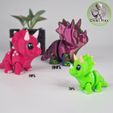5.jpg Flexi Mini Triceratops | Print In Place | No Supports