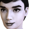 untitled.713.png Audrey Hepburn black and white bust for full color 3D printing