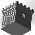 b6e30ad8-fb14-4eee-8705-9cd32d4eaaf2.jpg A square pencil case in the shape of a castle tower