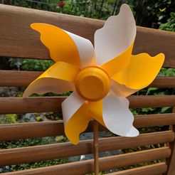 IMG_20190603_114645.jpg STL-Datei Pinwheel / Windmill - 6 wings (Garden / Toy) kostenlos・3D-Drucker-Modell zum herunterladen