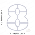 number_eight~8.25in-cm-inch-top.png Number Eight Cookie Cutter 8.25in / 21cm