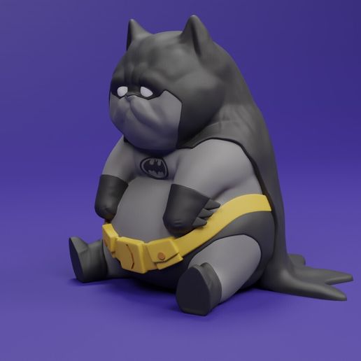 0000.jpg SAD AND LETHARGIC BATMAN CAT FIGURE FOR 3D PRINTING