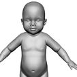 T_pose_baby_preview4.jpg Baby in T Pose Quad Mesh avec 5 niveaux de subdivision.
