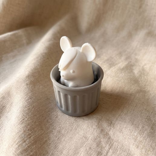 Mouse Trashcan Fidget Clicker STL - Cute MX Switch Desk Toy